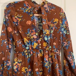 Brown floral dress